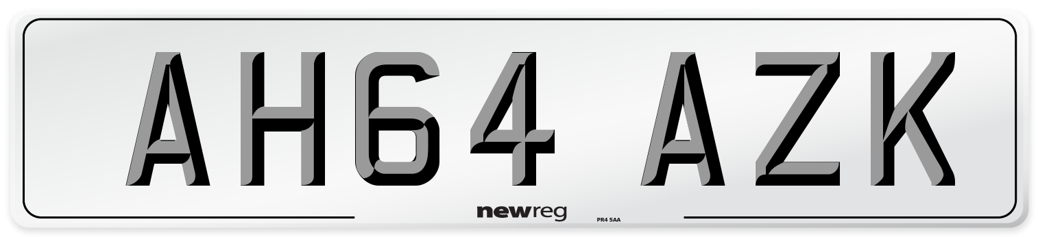AH64 AZK Number Plate from New Reg